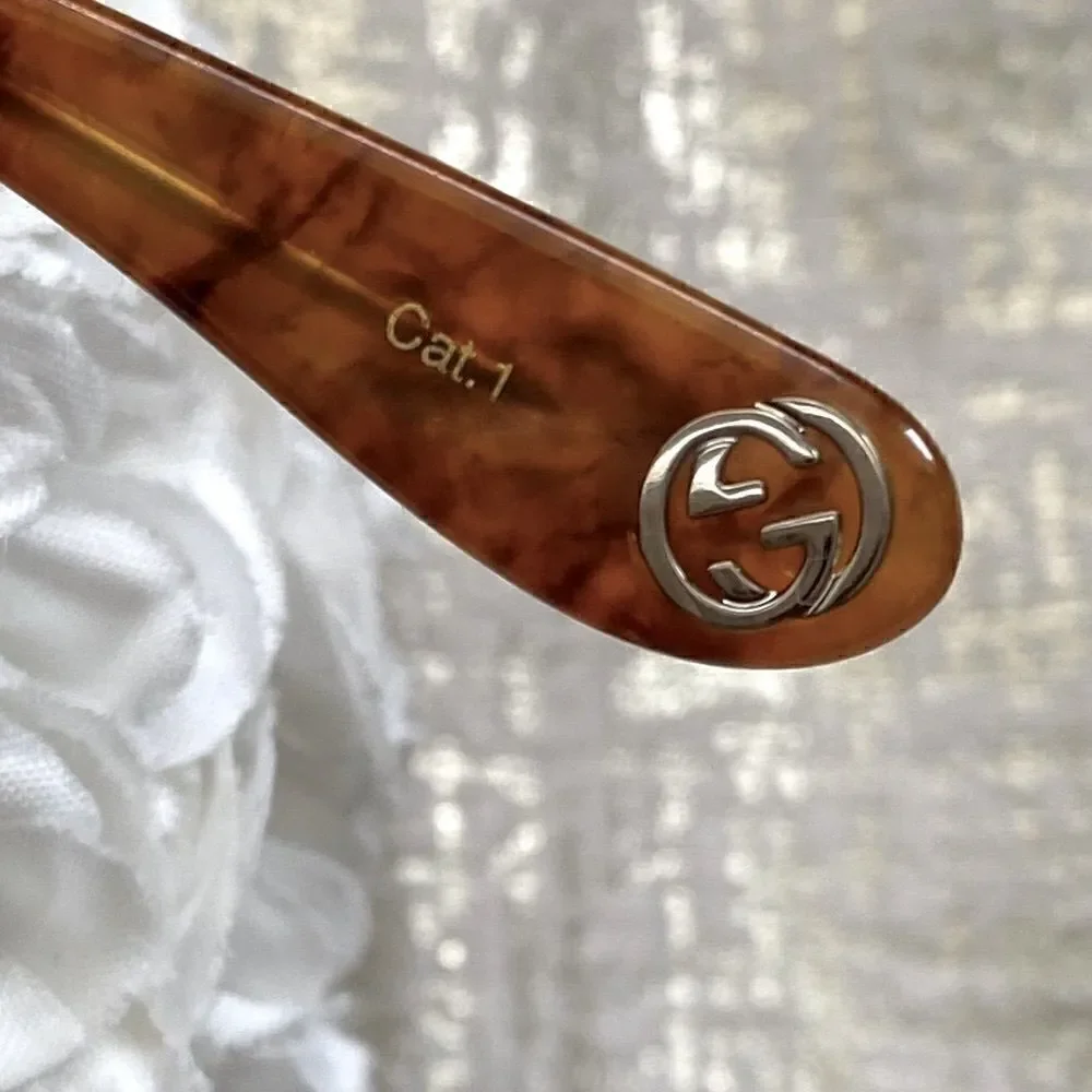 Gucci Brown Havana Rectangular/Square Sunglasses. EUC! Complete Set